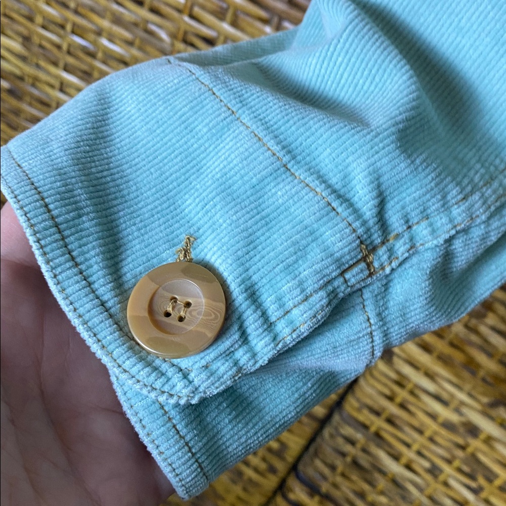 NWOT Tulle Plus seafoam green button up corduroy utility jacket 2X - Picture 6 of 10